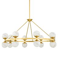 Grafton 16-Light LED Chandelier in Aged Brass