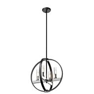 DVI Mont Royal 4-Light Pendant in Chrome and Graphite