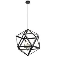 DVI Polygon 6-Light Pendant in Satin Nickel and Graphite