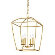 Bryant 4-Light Pendant in Gold Leaf