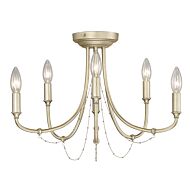 Kamila 6-Light Semi-Flush Mount in White Gold