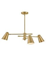 Birdie 3-Light LED Chandelier in Lacquered Brass