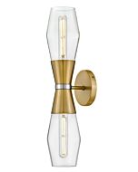 Livie 2-Light LED Wall Sconce in Lacquered Brass