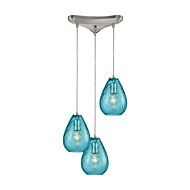 Lagoon 3-Light Pendant in Satin Nickel