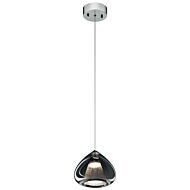 Elan Zin 7.75 Inch LED Smoke Glass Mini Pendant in Chrome