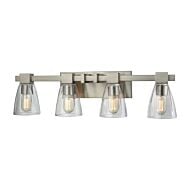 Ensley 4-Light Bathroom Vanity Light in Satin Nickel