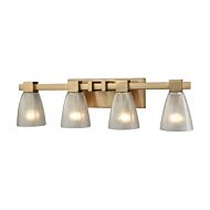 Ensley 4-Light Bathroom Vanity Light in Satin Brass