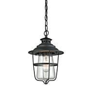 San Mateo 1-Light Outdoor Pendant in Textured Matte Black