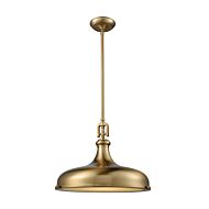 Rutherford 1-Light Pendant in Satin Brass