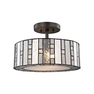 Ethan 2-Light Semi-Flush Mount in Tiffany Bronze