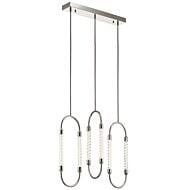 Delsey 3-Light LED Linear Pendant in Polished Nickel