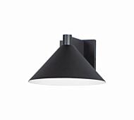 Conoid LED 1-Light LED Outdoor Wall Sconce in Black