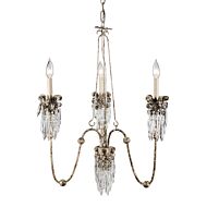 Venetian 3-Light Mini Chandelier in Hand-painted beige patina