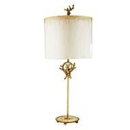 Trellis 1-Light Table Lamp in Putty and w with silver leaf orb