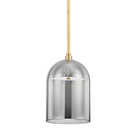 Dorval 1-Light LED Pendant in Aged Brass