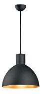 Cora 1-Light Single Pendant in Black