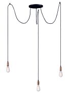 Early Electric 3-Light Multi-Light Pendant in Black