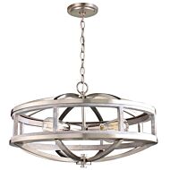 Montrose 4-Light Chandelier in Acia Wood & Brushed Nickel