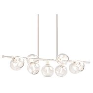 DVI Ocean Drive 9-Light Linear Pendant in Satin Nickel and Chrome