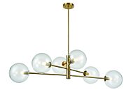 DVI Courcelette 6-Light Linear Pendant in Venetian Brass