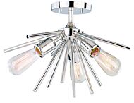 Estelle 3-Light Semi-Flush Mount in Polished Nickel