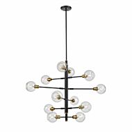 DVI Ocean Drive 12-Light Foyer Pendant in Venetian Brass and Graphite