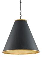 Pierrepont 1-Light Pendant in Antique Black with Contemporary Gold Leaf with Painted Gold