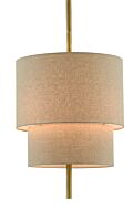 Combermere 3-Light Chandelier in Antique Brass with Linen