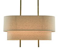 Combermere 4-Light Chandelier in Antique Brass with Linen