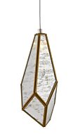 Glace 1-Light Pendant in Painted Silver with Antique Brass