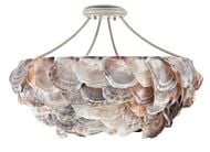 Seahouse 6-Light Chandelier in Smokewood with Natural Shell