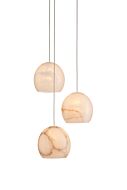 Lazio 3-Light Pendant in Natural with Painted Silver