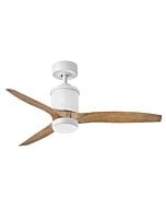 Hover 52" Ceiling Fan in Matte White With Koa Blades