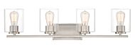 Liam 4-Light Bathroom Vanity Light Bar in Platinum (Satin)