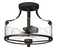 Jedrek 2-Light Semi-Flush Mount in Black