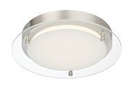 Deco Edge 1-Light LED Flushmount in Polished Nickel