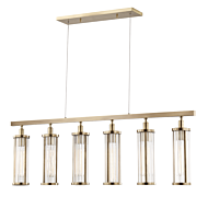 Hudson Valley Marley 6 Light 47 Inch Kitchen Island Light in Aged Brass