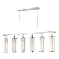 Hudson Valley Marley 6 Light 47 Inch Kitchen Island Light in Polished Nickel