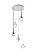 Amherst 5-Light LED Chandelier in Chrome