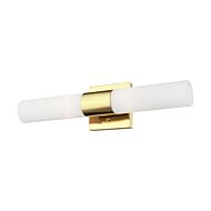 Aero 2-Light Bathroom Vanity Light in Polished Brass