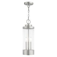 Hillcrest 3-Light Outdoor Pendant in Brushed Nickel