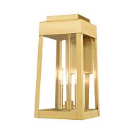 Oslo 3-Light Outdoor Wall Lantern in Satin Brass