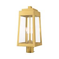 Oslo 3-Light Post-Top Lanterm in Satin Brass