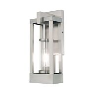 Delancey 1-Light Outdoor Wall Lantern in Brushed Nickel