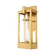 Delancey 1-Light Outdoor Wall Lantern in Satin Brass