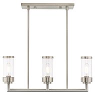 Hillcrest 3-Light Linear Chandelier in Brushed Nickel