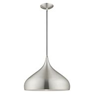 Amador 1-Light Mini Pendant in Brushed Aluminum w with Polished Chromes