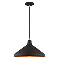 Geneva 1-Light Mini Pendant in Black w with Brushed Nickels