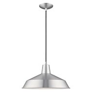 Metal Shade Mini Pendants 1-Light Mini Pendant in Brushed Aluminum w with Polished Chromes