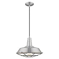 Metal Shade Mini Pendants 1-Light Mini Pendant in Brushed Aluminum w with Polished Chromes